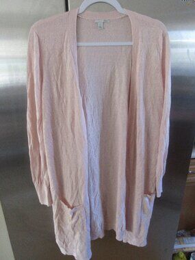 Halogen Cardigan Womens Blush Pink Linen Blend duster long xl